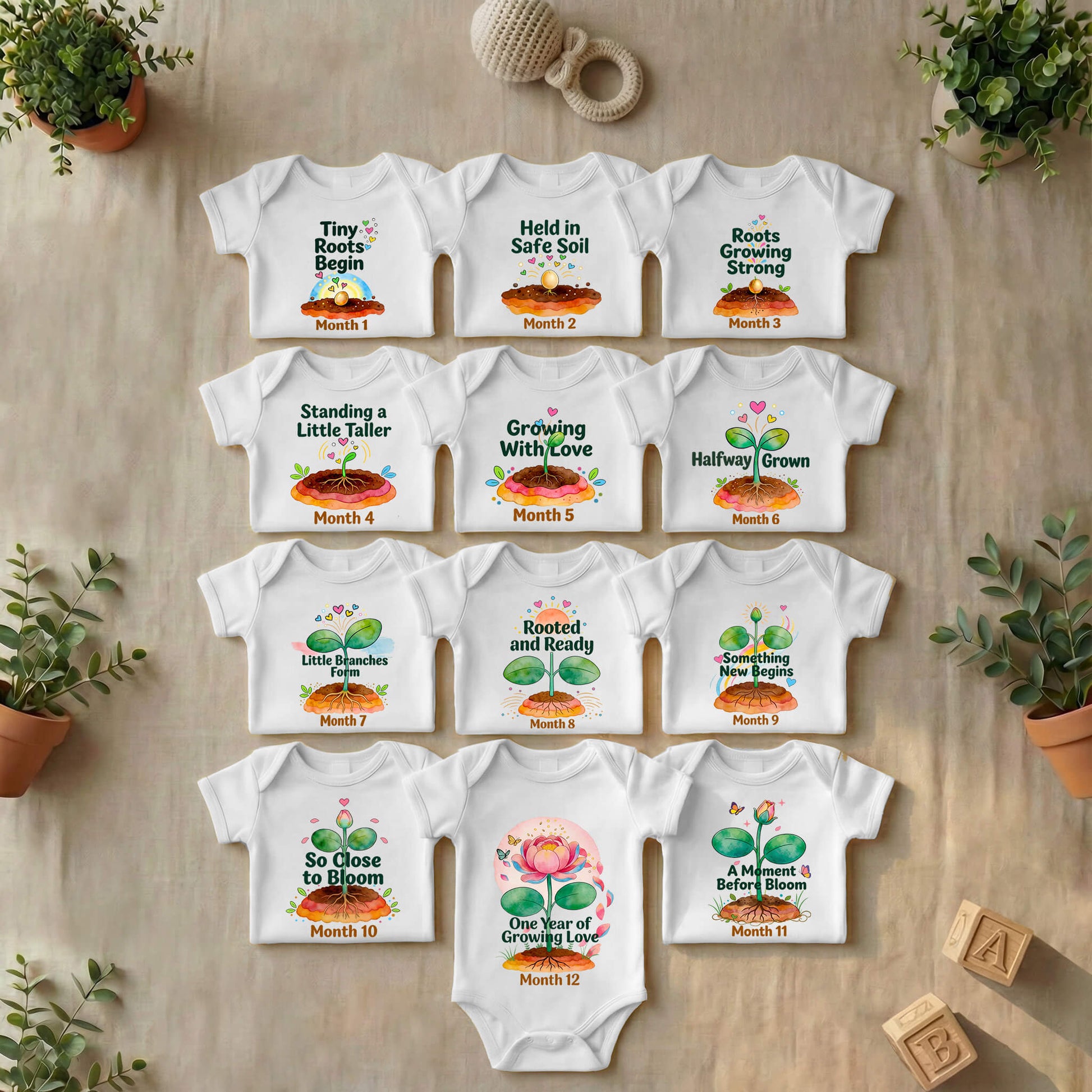 Tiny Roots, Big Love: 1-12 Month Milestone Bundle